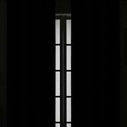 2 Pack 100 Percent Blackout Curtains with Black Liner-Black