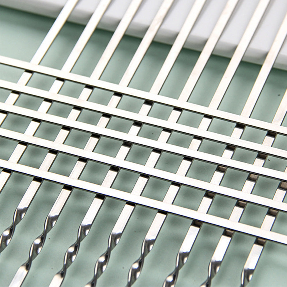 20 Pack 304 Stainless Steel BBQ Skewers -Flat Wide