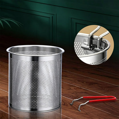 5-Piece Stainless Steel Deep Fryer Pot Set with Basket and Lid