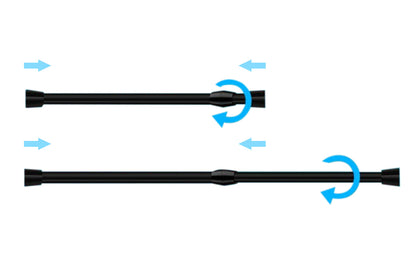 Adjustable No Drilling Black Expandable Curtain Rods