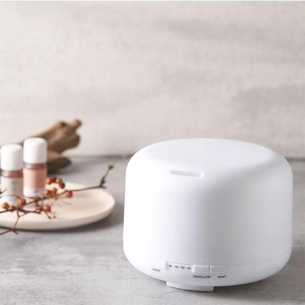 500ML Ultrasonic Aroma Diffuser Colorful LED Essential Oil Air Humidifier Purifier White