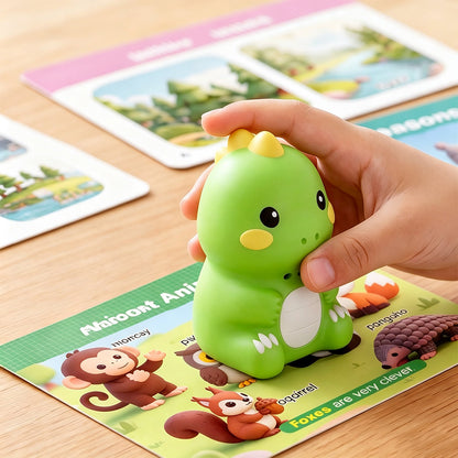Dinosaur English Learning Touch Pen with 600 Words Cards Stickers - Green