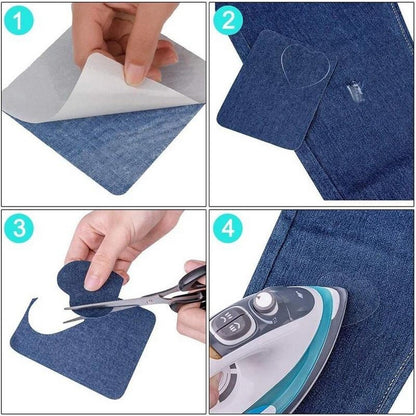 12Pcs Iron-on Patches Kits Denim Patches for Jeans Clothing Repair and Decoration