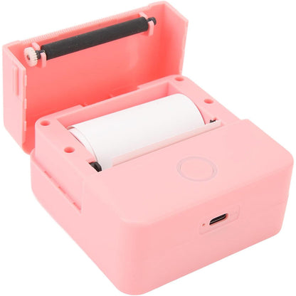 Bluetooth Mini Pocket Printer Thermal Printer Inkless Photo Printer for Learning Assistance Study Notes Pink