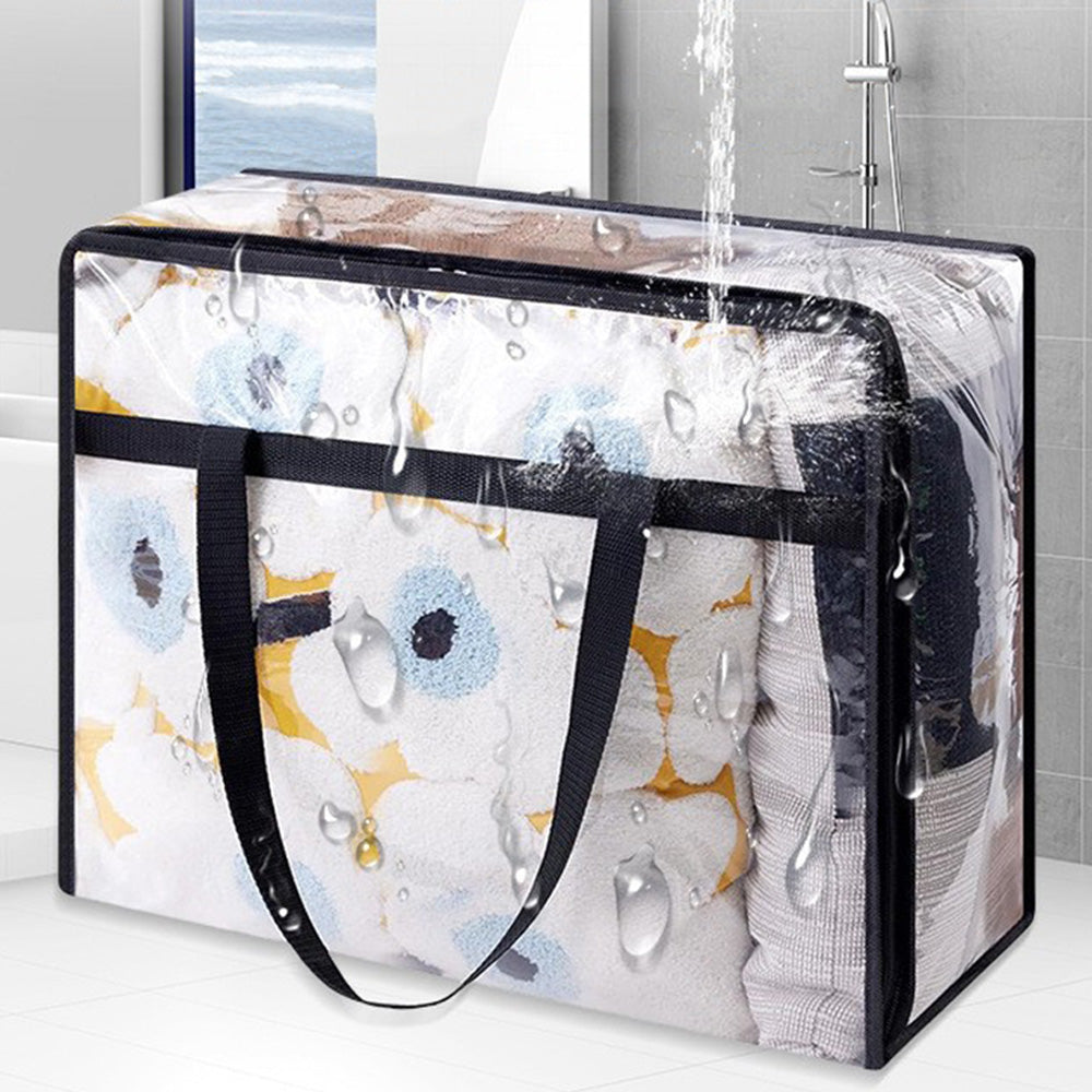 6 Pack Thick Clear Storage Bags with Zipper for Clothes Bedding