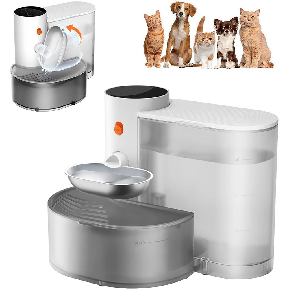 Smart Automatic Pet Water Fountain ¨C Stainless Steel Bowl Rechargeable Dispenser