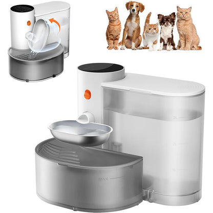 Smart Automatic Pet Water Fountain ¨C Stainless Steel Bowl Rechargeable Dispenser