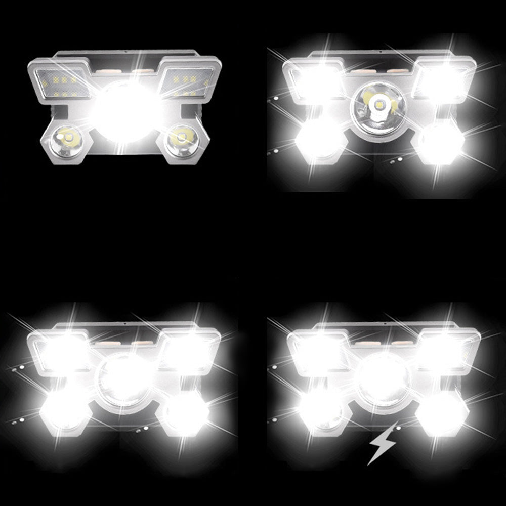 USB Rechargeable LED Headlamp with 4 Modes for Camping Fishing & Outdoor