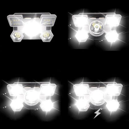 USB Rechargeable LED Headlamp with 4 Modes for Camping Fishing & Outdoor