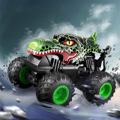 1:20 Scale RC Monster Truck Dinosaur Toy Car with Lights and Music Green