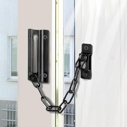 2 Pack Door Security Chain Lock Strong Door Chain Lock with 12 Screws for Wood Door-Black