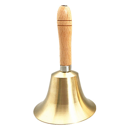 Brass Hand Bell with Wooden Handle Clear Ringing for Dinner Classroom Wedding  Service Use
