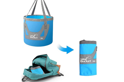 2Pcs 20L Collapsible Buckets with Handle Camping Water Storage Container Portable Folding Bucket for Fishing Camping Car Washing