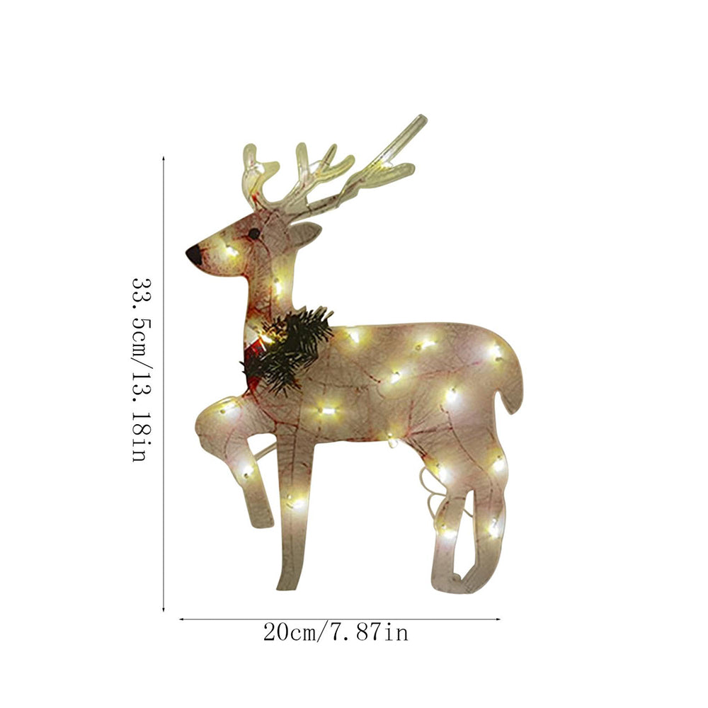 3 Piece Set Reindeer Light Stake 2D Christmas Scene Decor