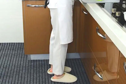 Stripe Anti-Fatigue Kitchen Mat Waterproof Non Slip Cushioned Foam-Gray