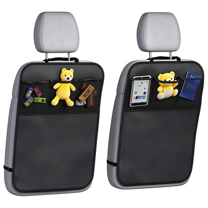 2 Piece Rear Auto Seat Back Covers and 3 Compartment Organizer Box