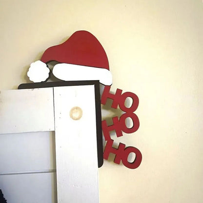 Christmas Door Topper Ornament Wooden Corner Door Frame Corner Sign Decorations Windows Walls DIY Craft Style 2