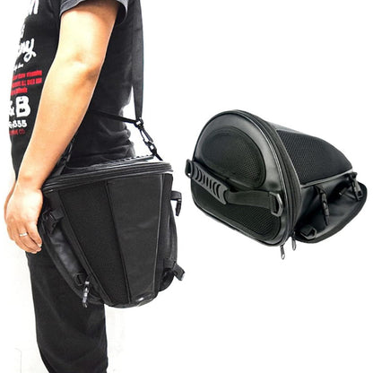 Water-Resistant Motorcycle Tail Bag PU Leather Back Seat Carry Bag