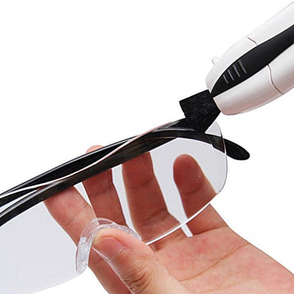 Portable Eye Glasses Cleaner Fiber Cleaning Brush Spectacles Eyeglass Wiping Brush White