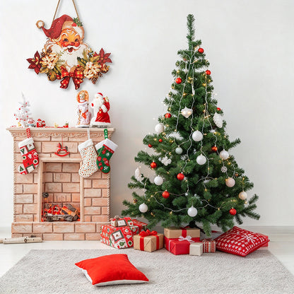 2D Santa Door Sign Hanger Engineered Wood Christmas Wall Decor