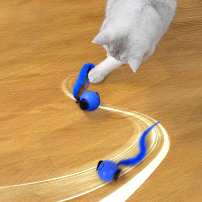 Automatic Cat Rolling Ball Interactive Pet Toy with Multiple Motion Modes for Pet Cats Dogs Blue