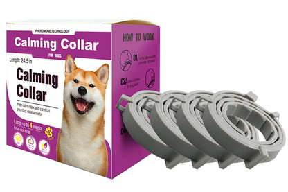 4Pcs Set Calming Collar for Dogs Dog Pheromone Calm Collars Relief Anxiety-Grey