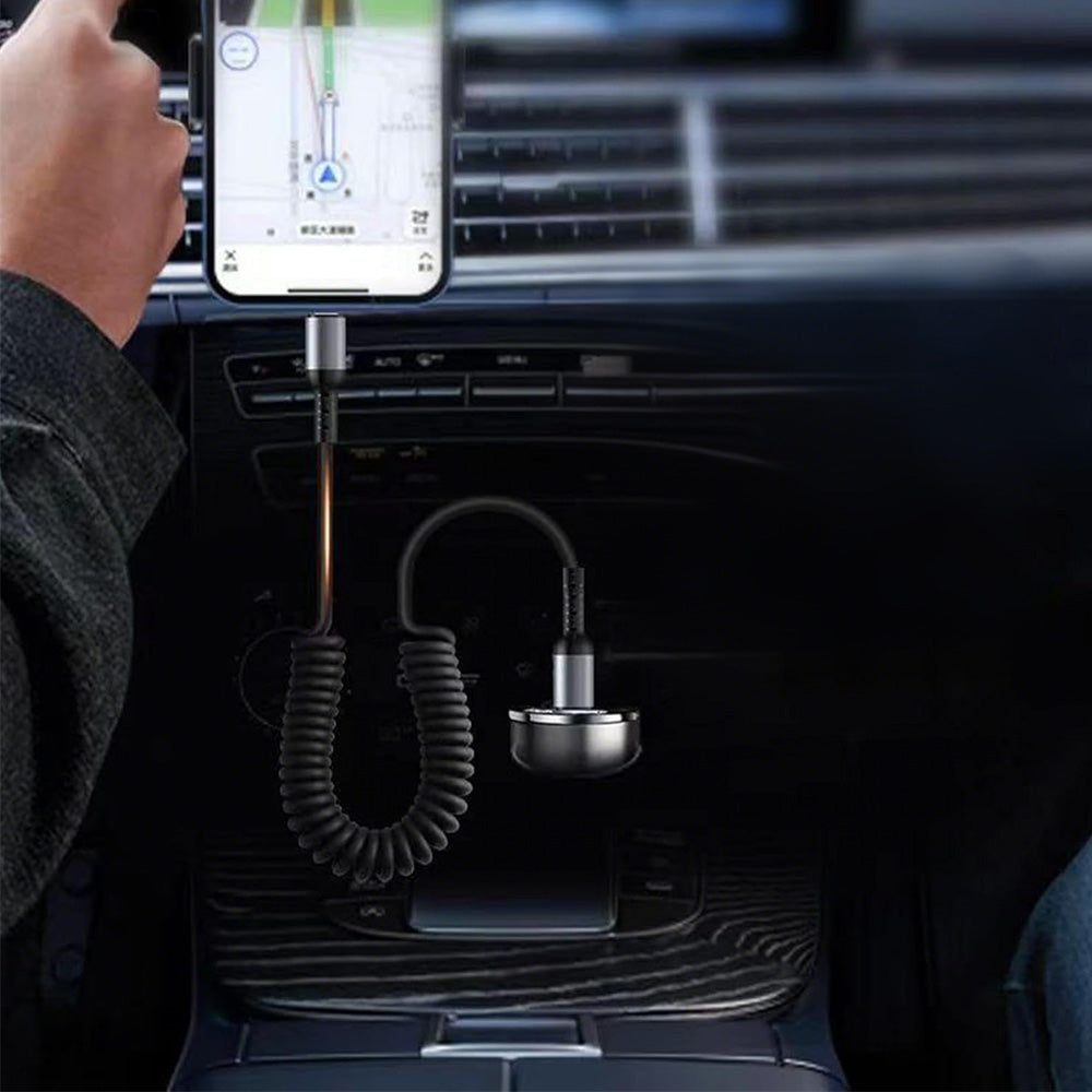USB C To C Cable Car Coiled Type C Charging Cable For iPhone Samsung