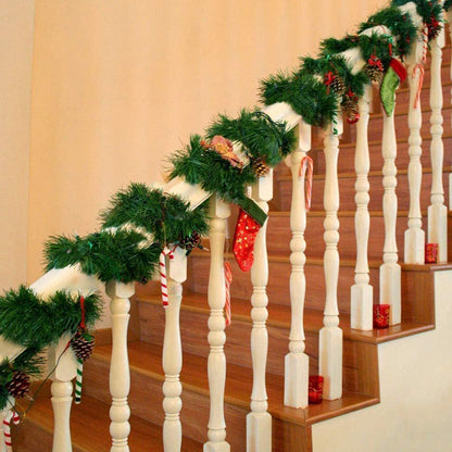 15m Green Christmas Tinsel Garland for Holiday Party & Home Decoration