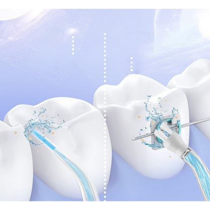 Electric Water Flosser for teeth with 4 Jet Tips Portable Floss Irrigation Cleaner-White