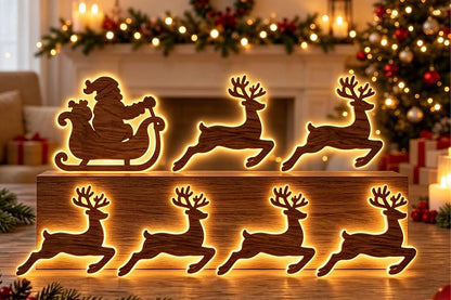 Christmas Glow Silhouette Light 3D LED Warm light Wall Decor - Santa