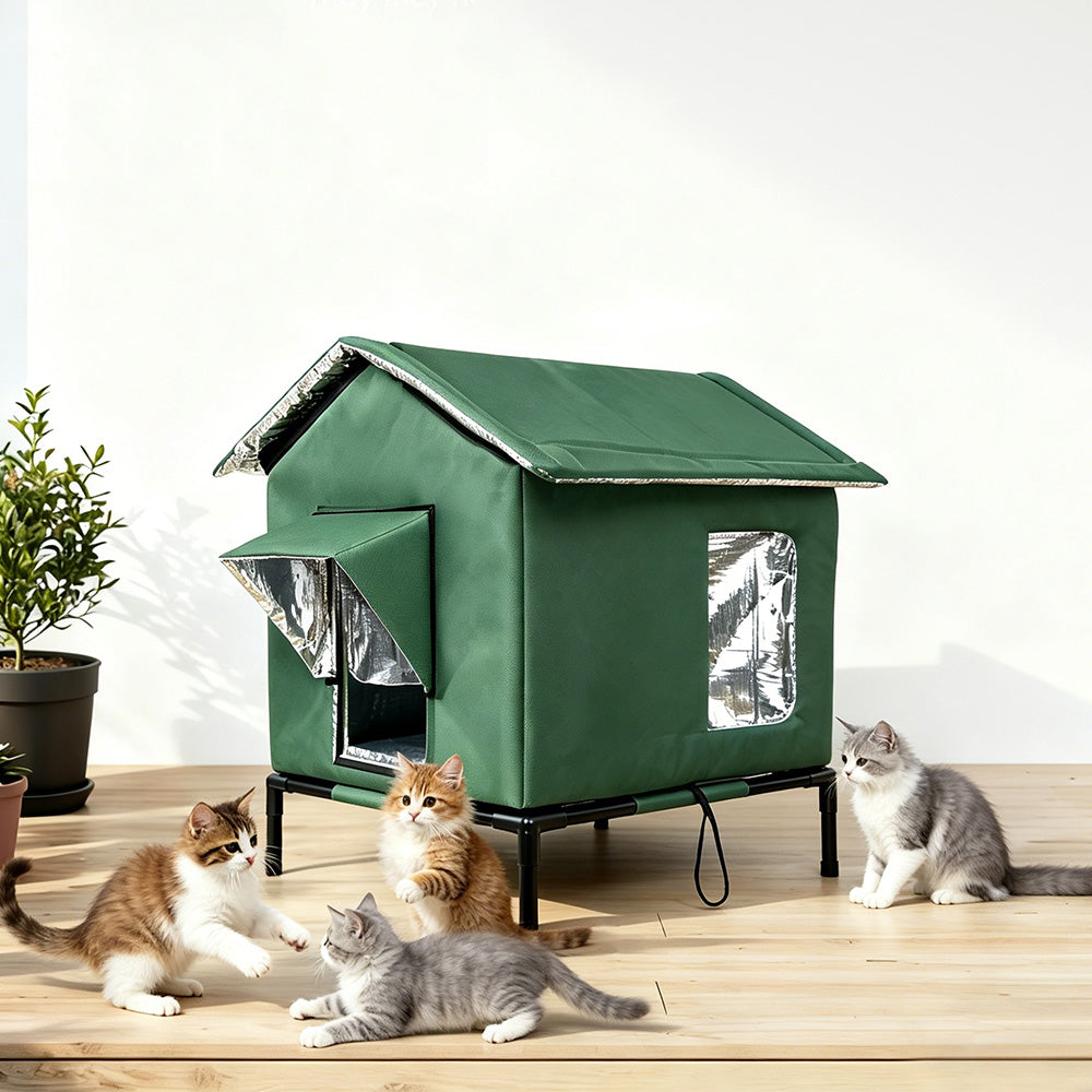 Insulated Shelter  Cat House-Green