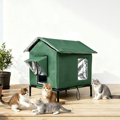 Insulated Shelter  Cat House-Green