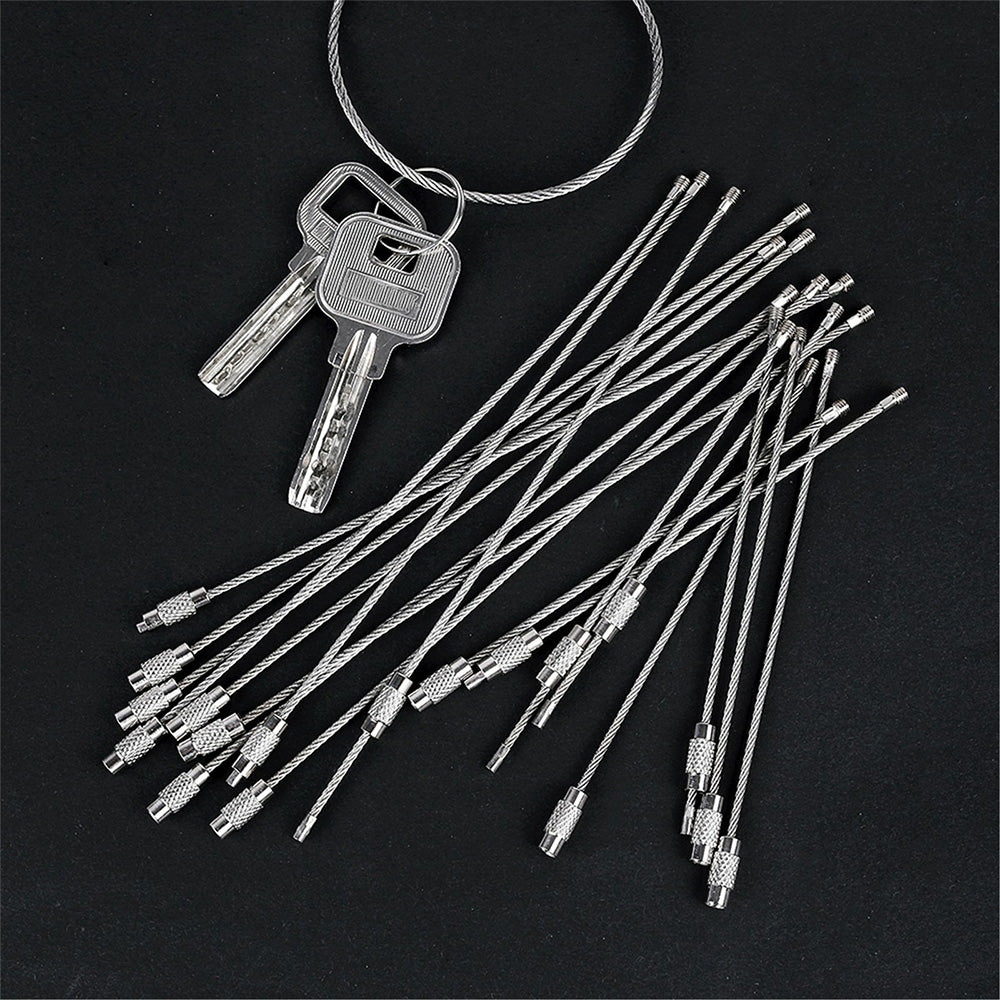 30 PCS Durable Stainless Steel Wire Rope Keychain