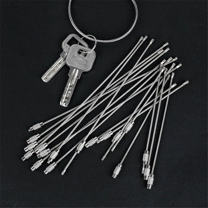 30 PCS Durable Stainless Steel Wire Rope Keychain