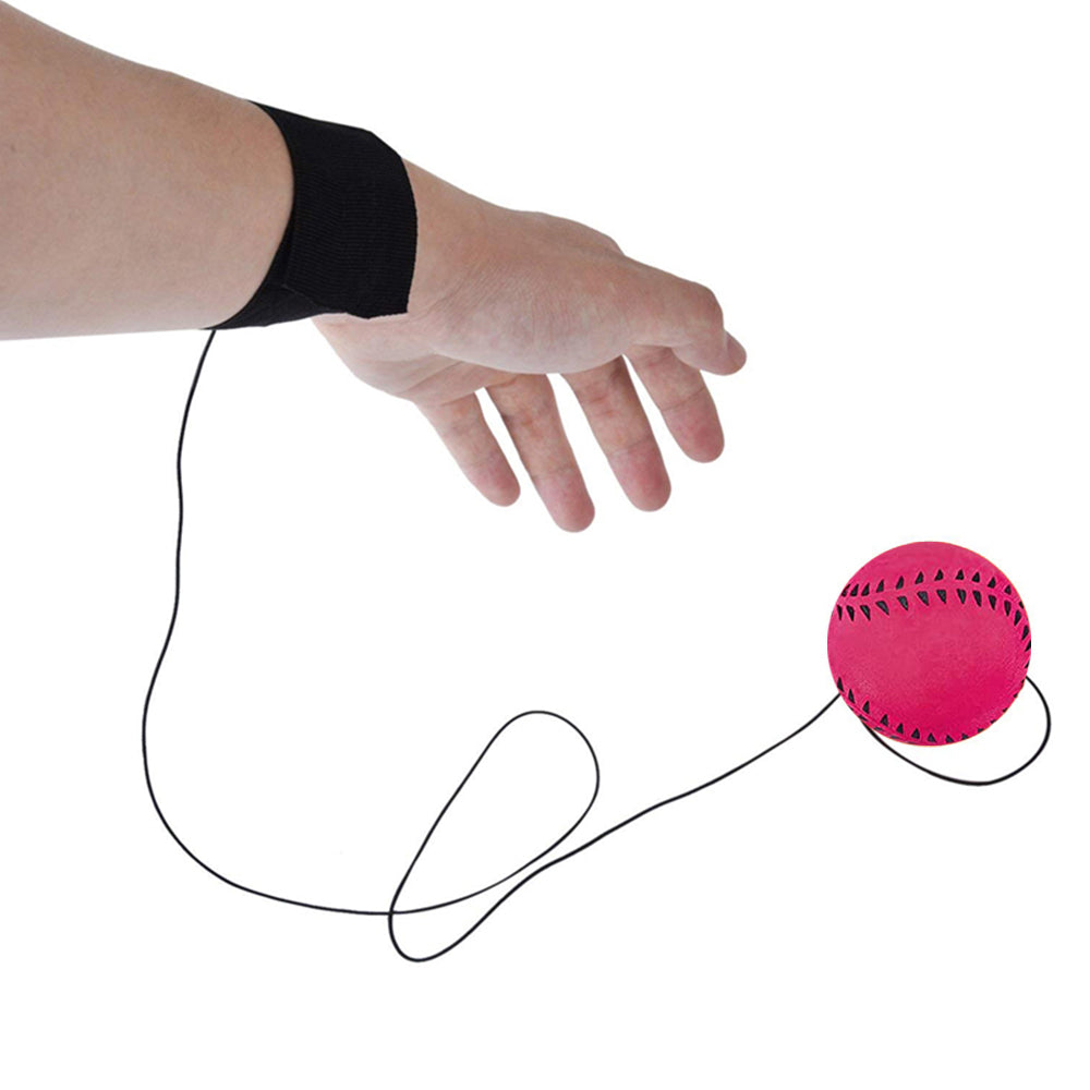 Rubber Ball Kids Sport Elastic Wrist Bounce Ball - Pink Baseball