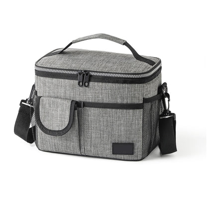 Insulated Lunch Bag Large Capacity with Shoulder Strap-Grey