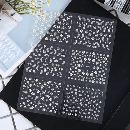 90 Piece 3D Floral Self Adhesive Nail Stickers for DIY Nail Art Decoration