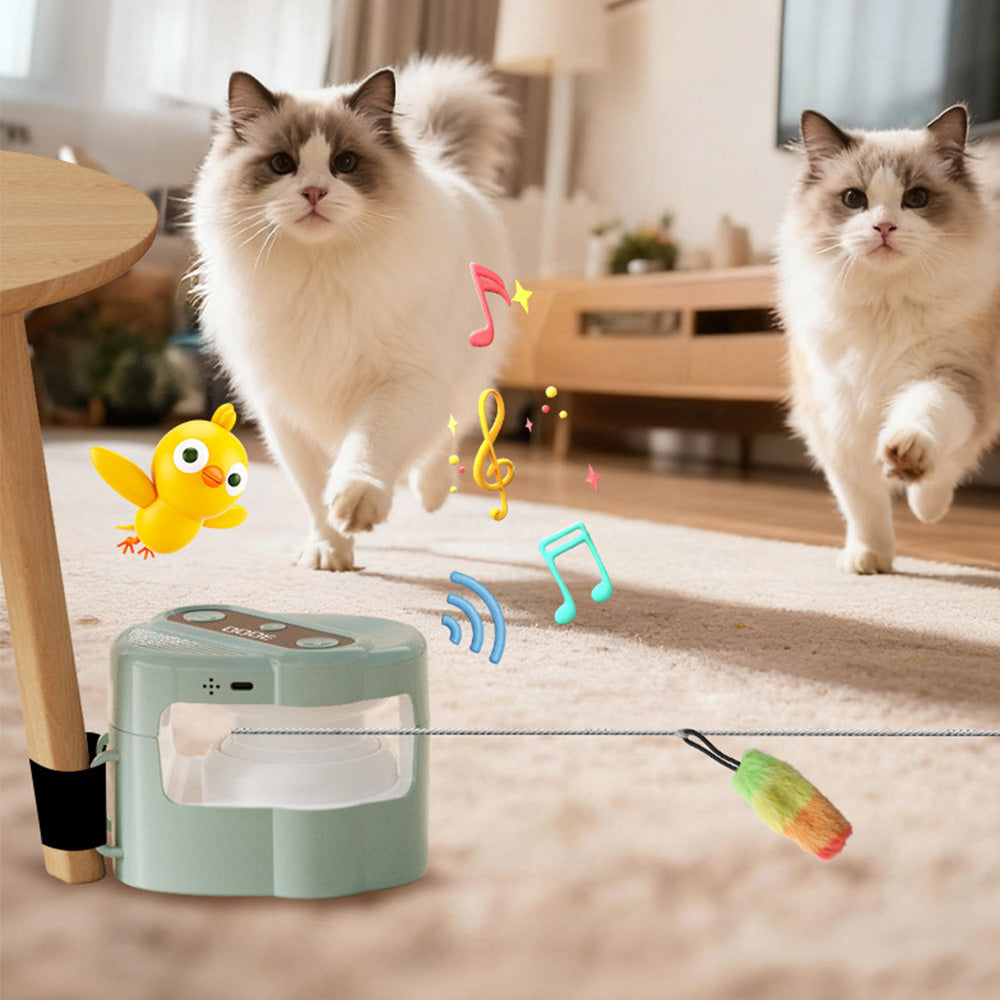 Interactive Cat Toy Automatic Moving And Enrichment Toy For Indoor Cats-Green