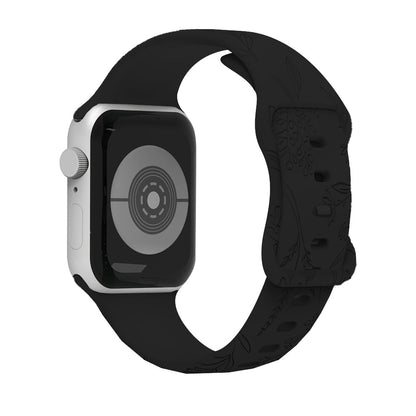 For Apple Watch Dandelion Floral Watch Band Replacement Strap Black