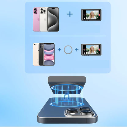 Wireless Selfie Monitor Screen for iPhone 4K 60fps Recording Back Camera-Black