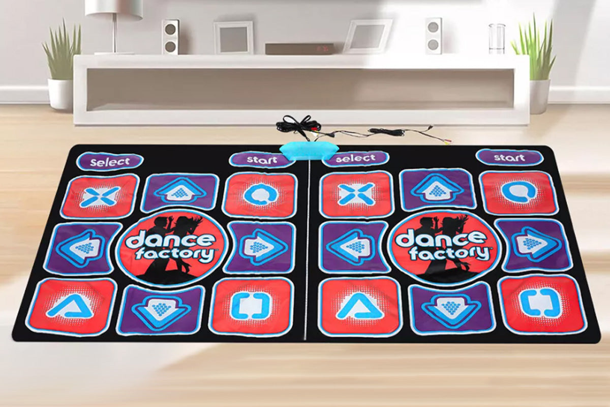 Double Dance Mat Non-Slip Wireless Dancers Step Pads with 2 Wireless Handle