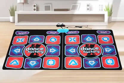 Double Dance Mat Non-Slip Wireless Dancers Step Pads with 2 Wireless Handle