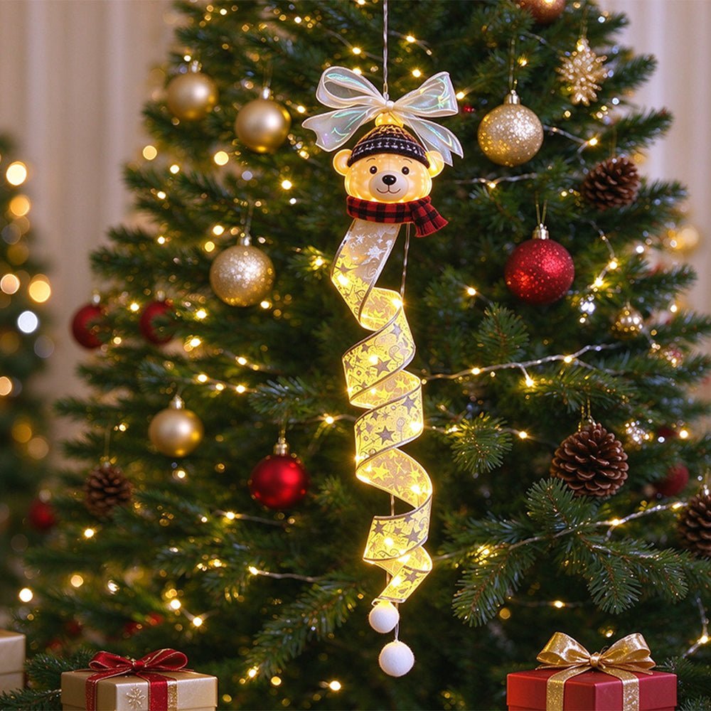 Christmas Hanging Decoration Spiral LED Light for Christmas Tree - Bear