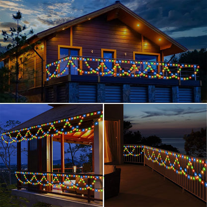 138 LED Eave String Solar Lights with 8 Modes for Christmas - Mixed Color