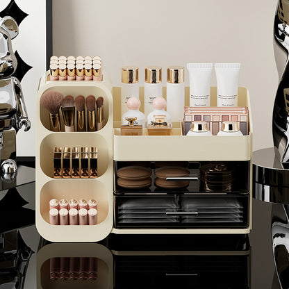 Cosmetic Organizer for Skincare Storage for Dresser Table Top-Beige