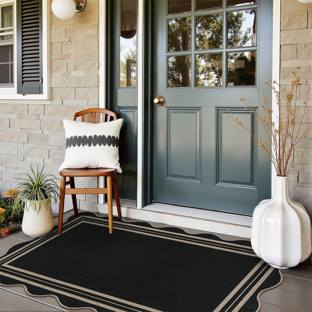 Vintage Low Pile Rug Non Slip Washable Mat for Living Room Bedroom-Style1