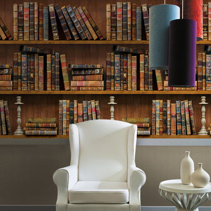 3D Vintage Bookshelf Pattern Wallpaper 3D Wall Murals