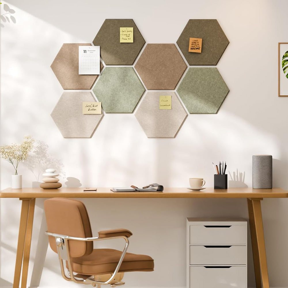 88Pcs Set Hexagon Felt Bulletin Board Wall Panels
