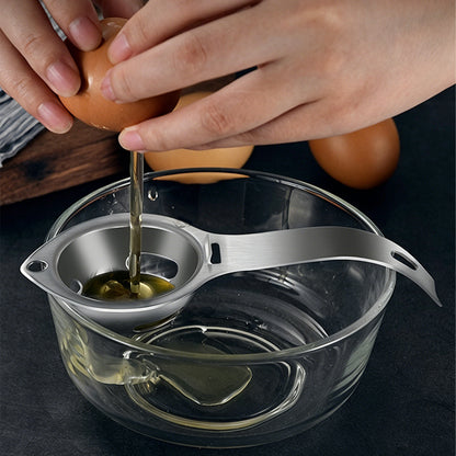 304 Stainless Steel Egg Yolk Separator 3 Hole Coil Egg Separator with Side Hooks