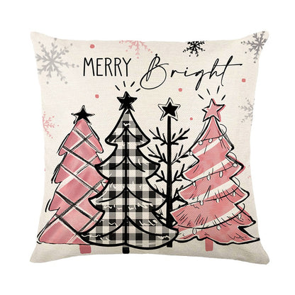 4pcs Merry Christmas Pillow Covers Throw Pillow Case 45x45cm Christmas Decorations For Sofa Couch Without Pillow Core